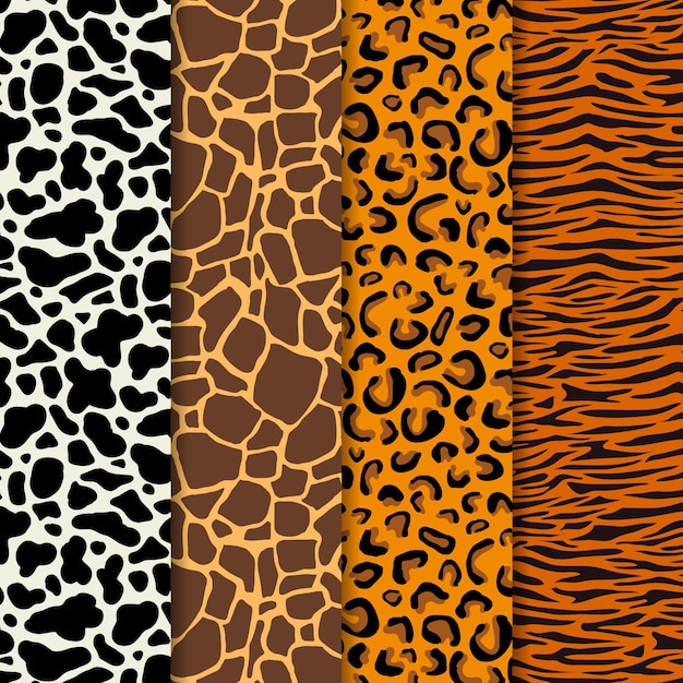 Free vector modern animal print pattern set