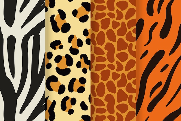 현대 동물 인쇄 패턴 컬렉션