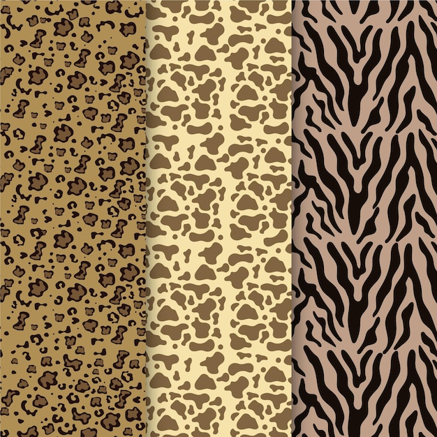 Free vector modern animal print patterns set