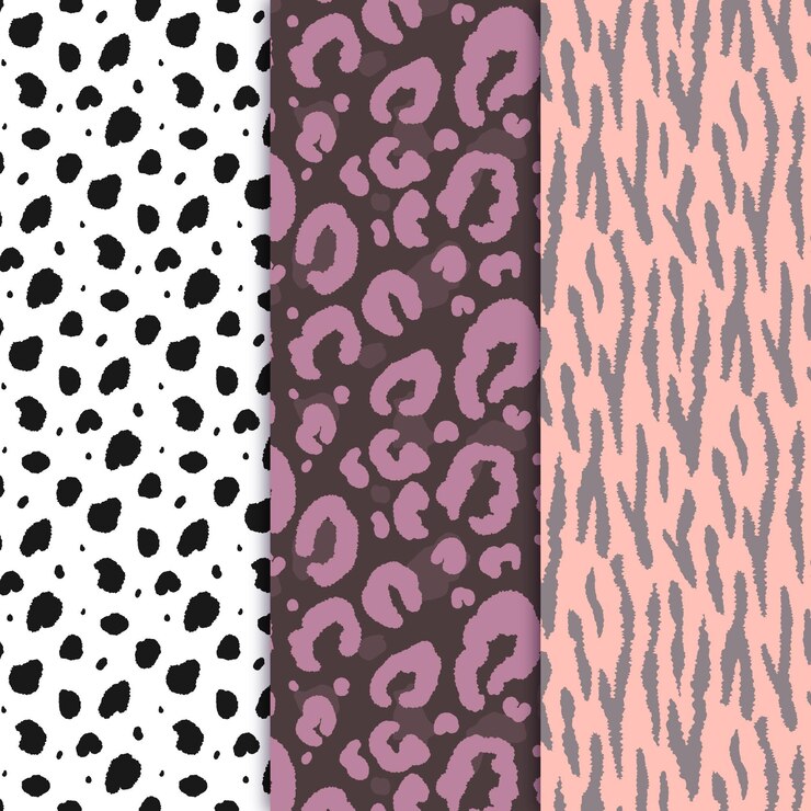 Free Vector modern animal skin patterns pack