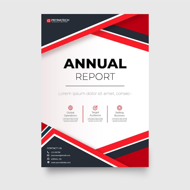 Шаблон бизнес брошюры современный годовой отчет с абстрактными формами