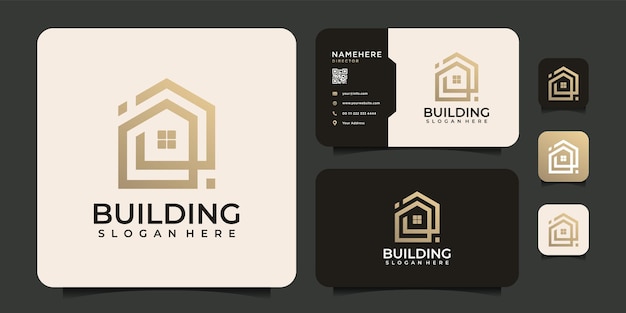 Modern architecture building logo design for apartment industry mortgage company