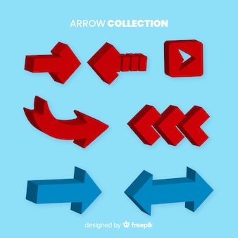 Modern arrow collection with 3d style