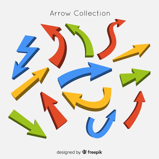 Modern arrow collection with flat design