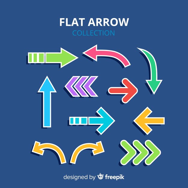 Modern arrow collection with flat design