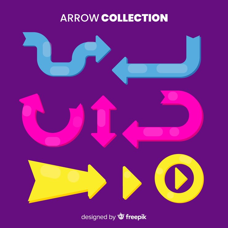 Free Vector modern arrow collection with flat design