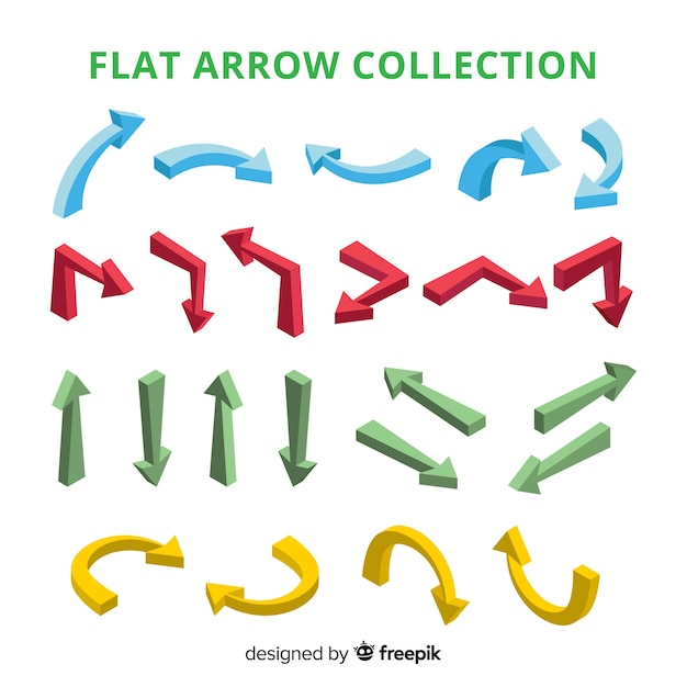 Free vector modern arrow collection with flat design