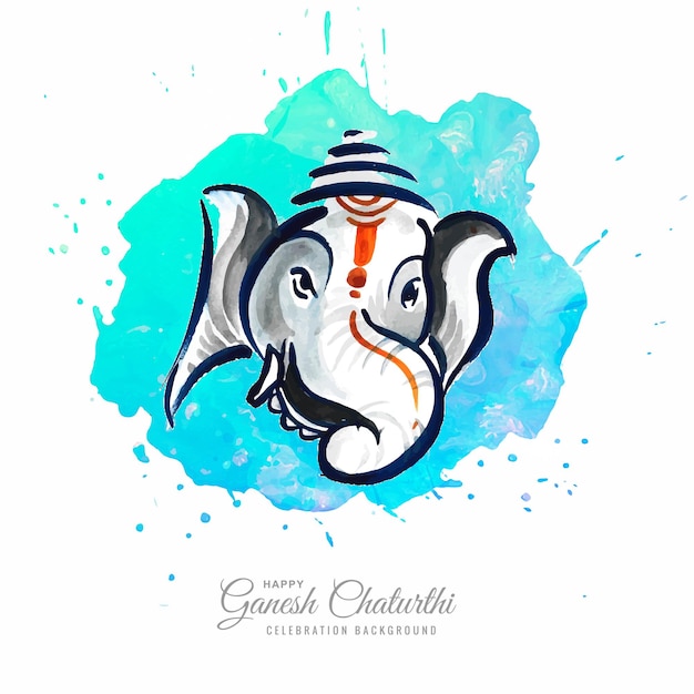 Fondo artistico moderno della carta di festival di ganesh chaturthi felice