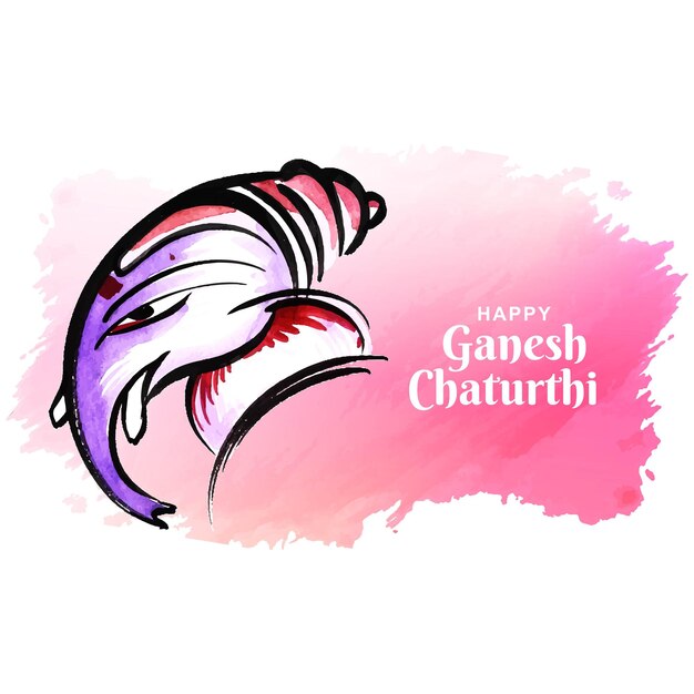 Modern artistic happy ganesh chaturthi festival card background