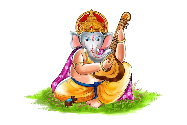 현대 예술 행복 ganesh chaturth 축제 카드 배경