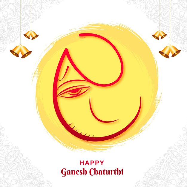 Design moderno artistico felice ganesh chaturthi festival card