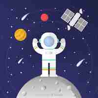 Free vector modern astronaut composition with flat design