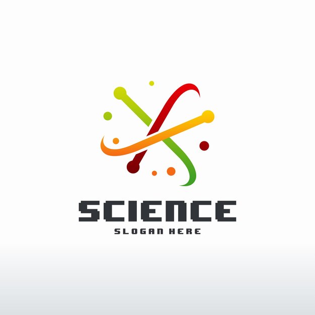 Modern atomic science logo designs vector