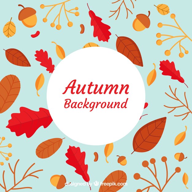 Modern autumn background with flat design