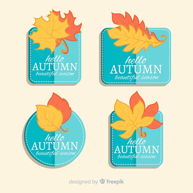 Free vector modern autumn label collection