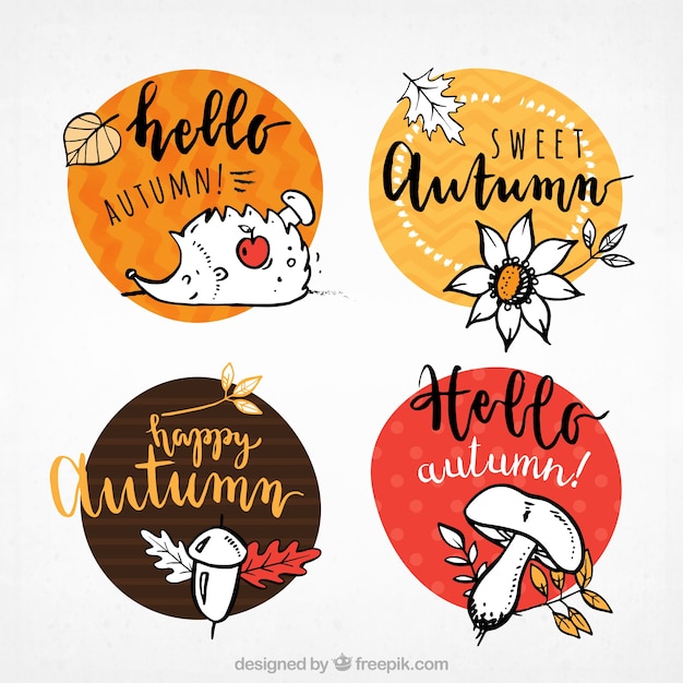 Modern autumn labels with fun style