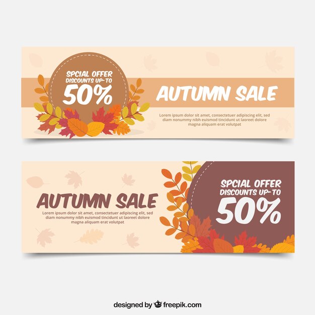 Modern autumn special offer banners