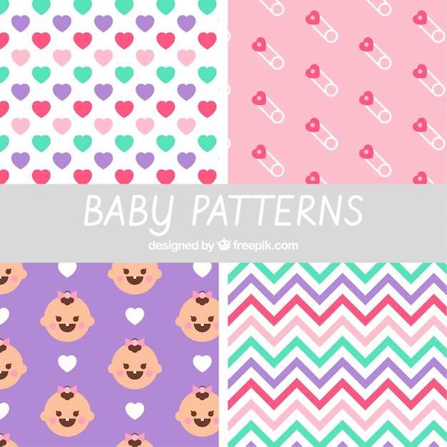 Modern baby pattern set of four