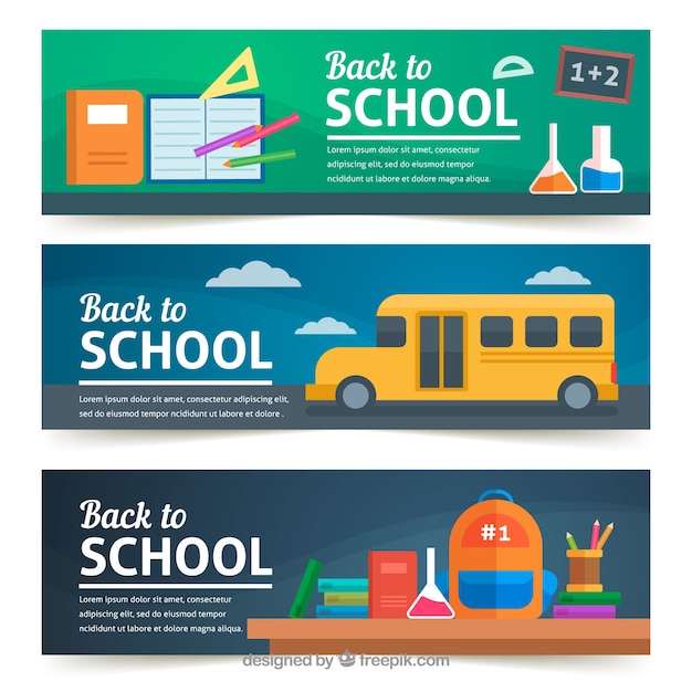 Modern back to school banners