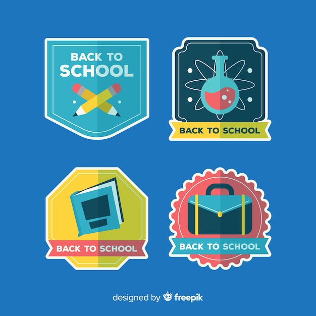 Modern back to school label collection