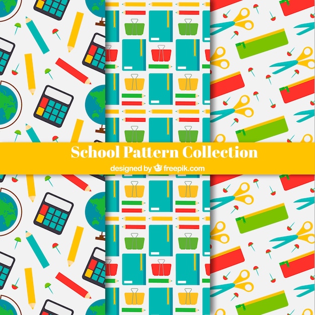 Free vector modern back to school pattern collection