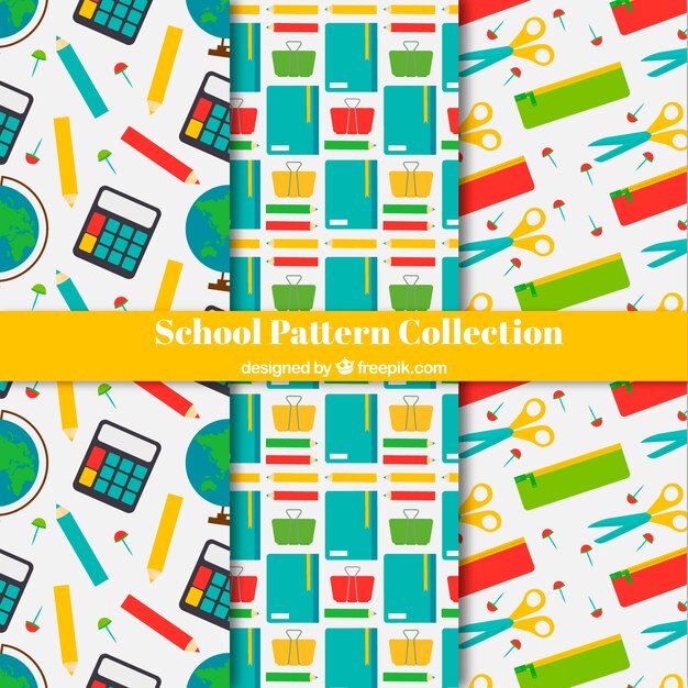 Modern back to school pattern collection