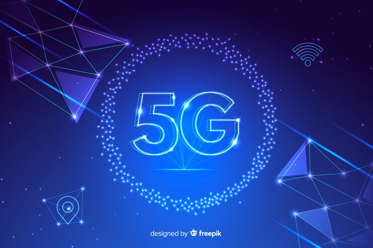 Free Vector modern background with 5g concept