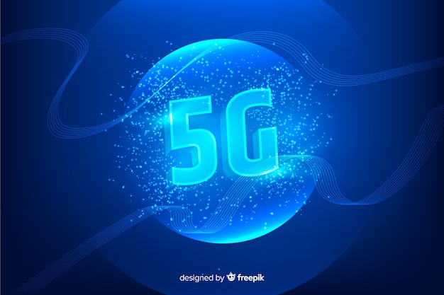 Free vector modern background with 5g concept