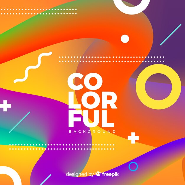 Modern background with colorful abstract shapes