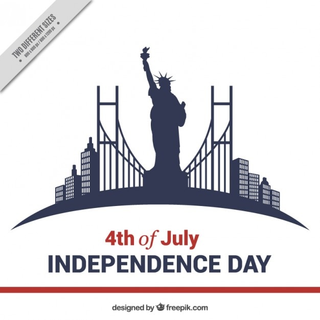 Modern background with statue of liberty for independence day