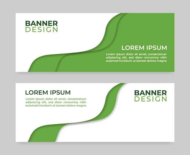 Free vector modern banner background in green white