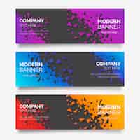 Free vector modern banner collection with broken abstract shapes