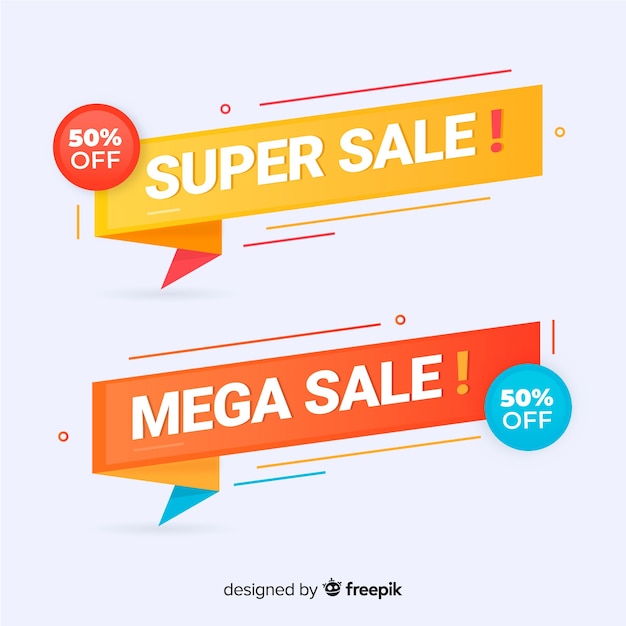 Modern banner sale in flat design