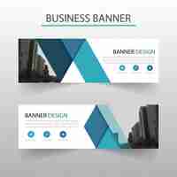 Free vector modern banner with blue geometric shapes