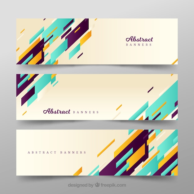 Modern banners of abstract shapes