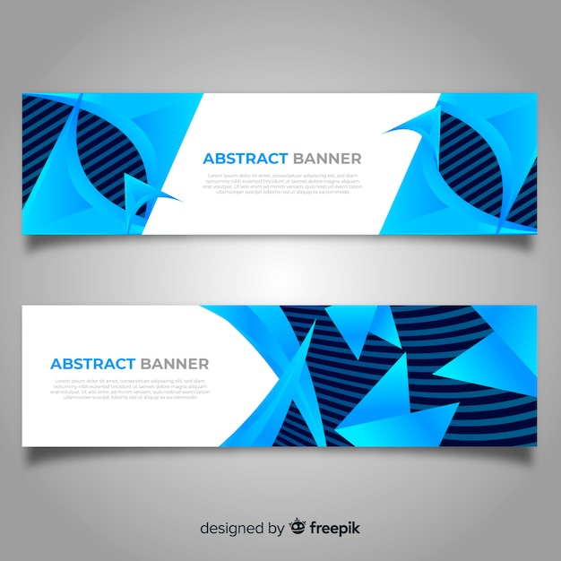 Free vector modern banners with abstract shapes