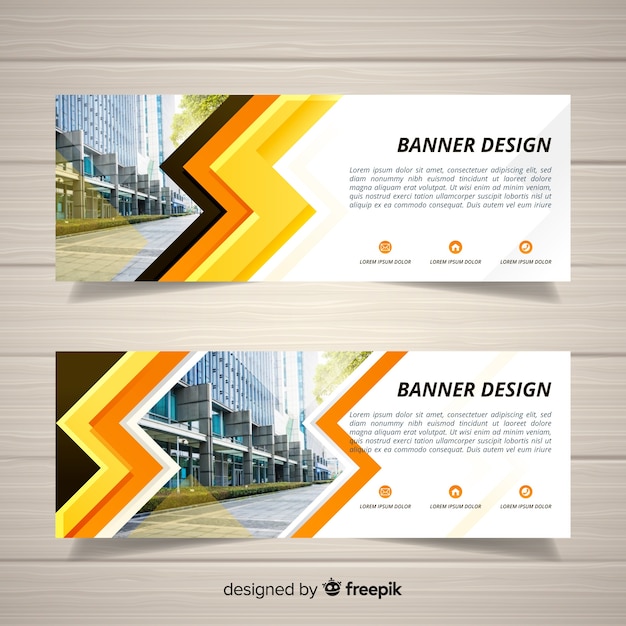 Free vector modern banners with photo