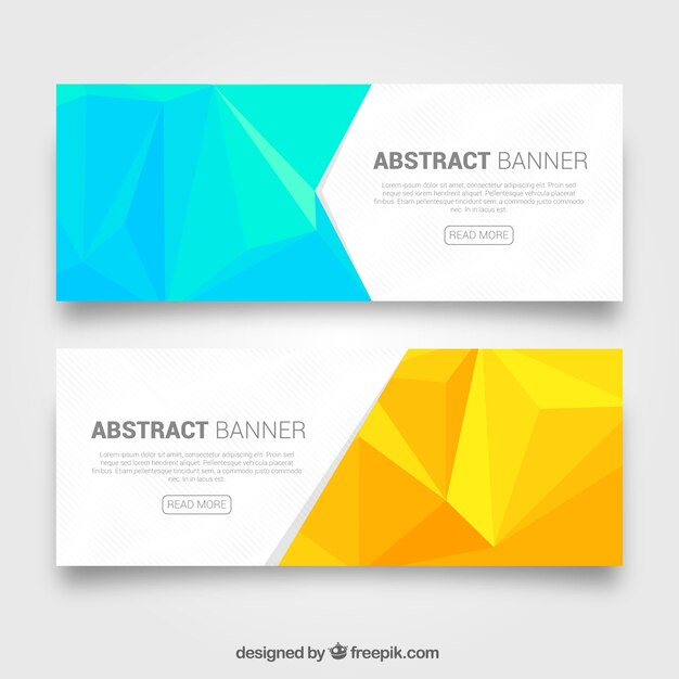 Modern banners with polygonal shapes