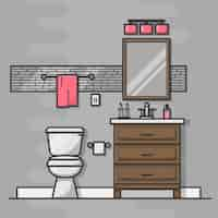 Free vector modern bathroom interior