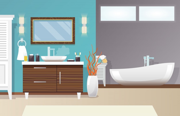 Free vector modern bathroom interior