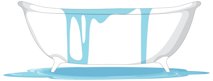 Free Vector a modern bathtub on white background