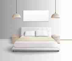 Free vector modern bedroom interior composition