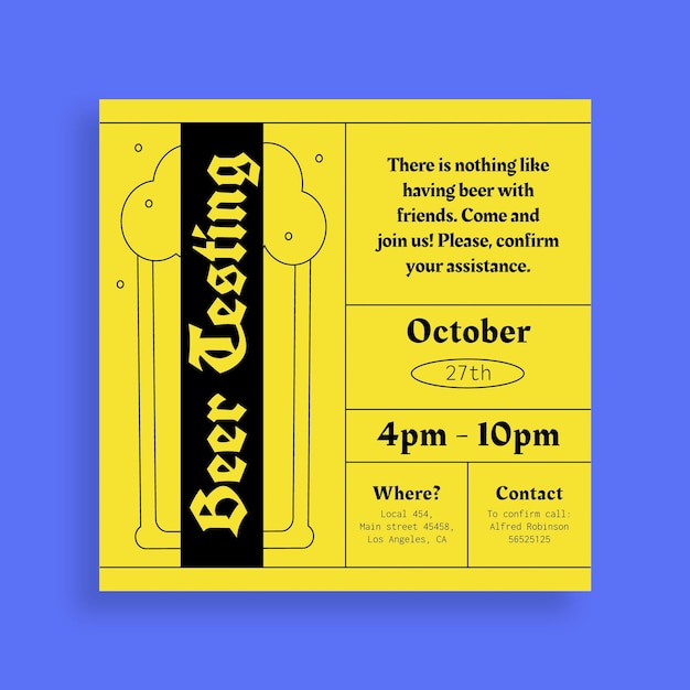 Free vector modern beer tasting oktoberfest party invitation