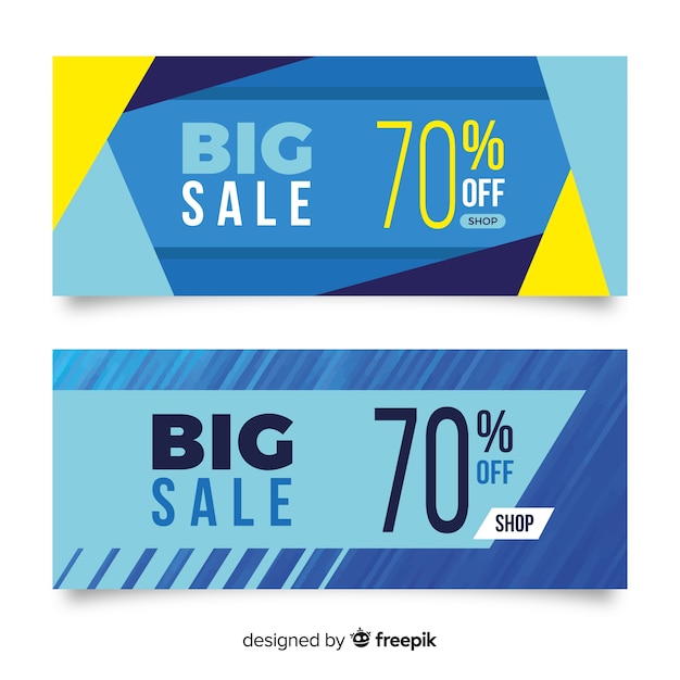 Free vector modern big sale banners with flat design