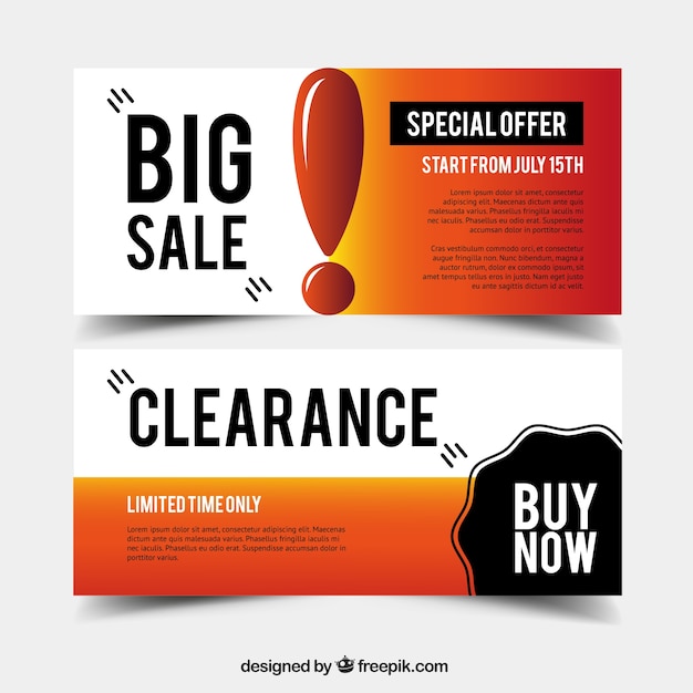 Free vector modern big sales banners