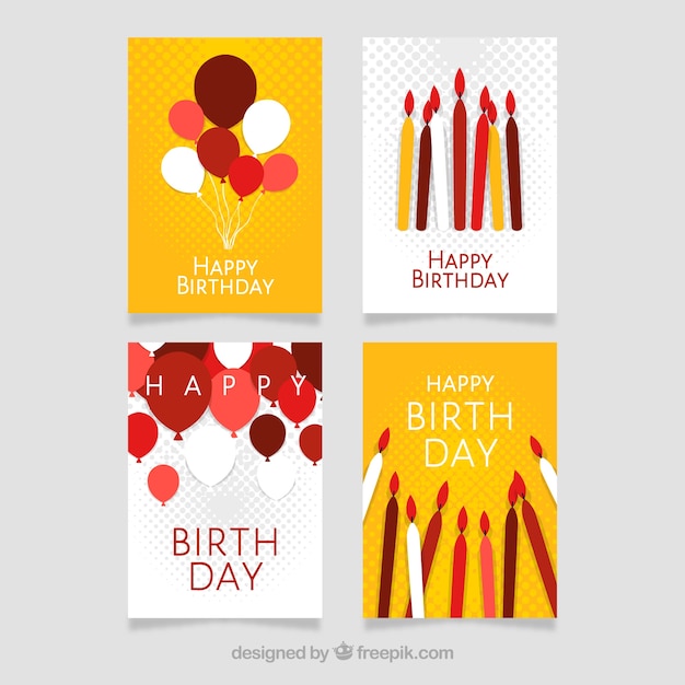 Free vector modern birthday card designs