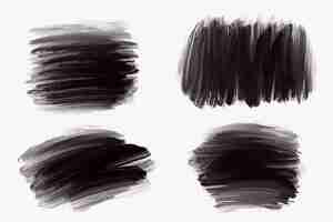 Free vector modern black brush stroke set watercolor design