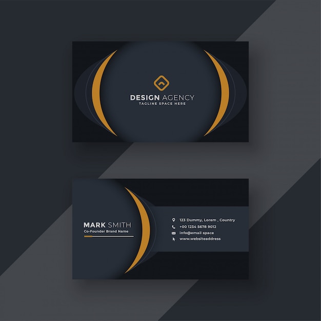 Free vector modern black business card design