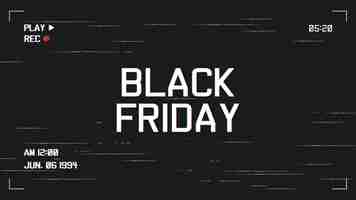 Free vector modern black friday background with vhs effect template