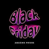 Free vector modern black friday banner with neon text effect